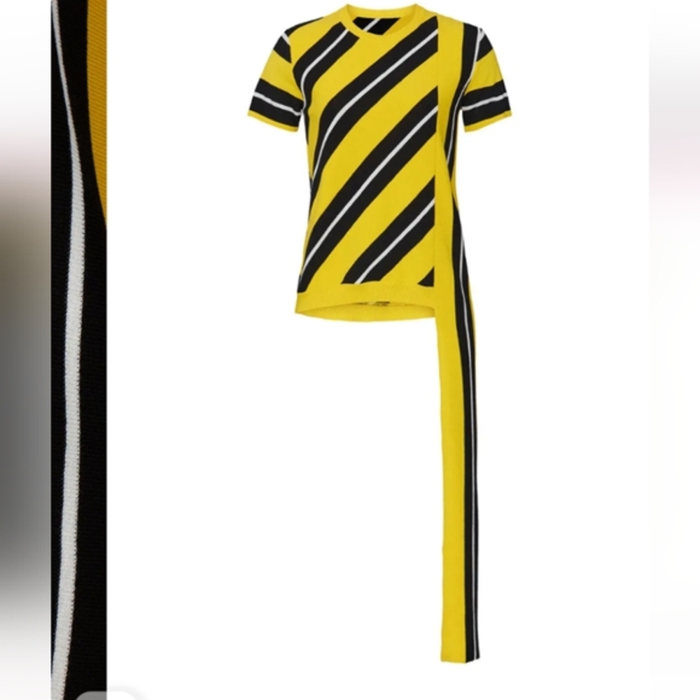 No 21 Vibrant Striped Asymmetrical Top